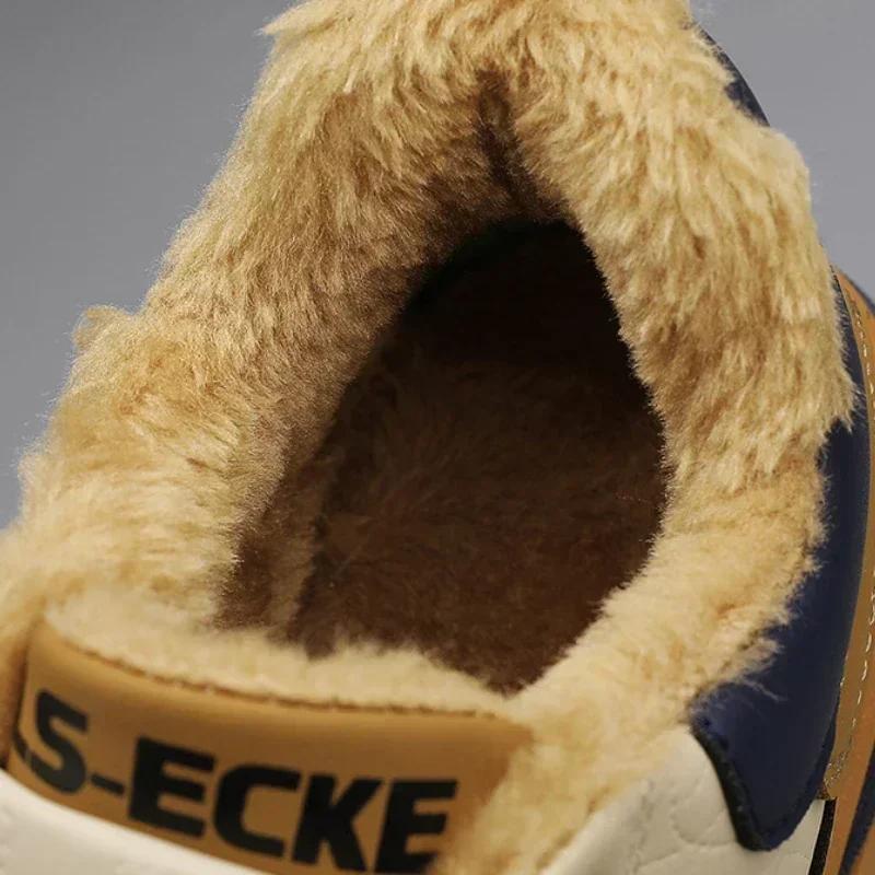 Fashion Winter Men's Boots Casual Velvet Keep Warm Thick Soled Sneakers Male Luxury High Tops Non-slip Walking Shoe Zapatillas De Hombre