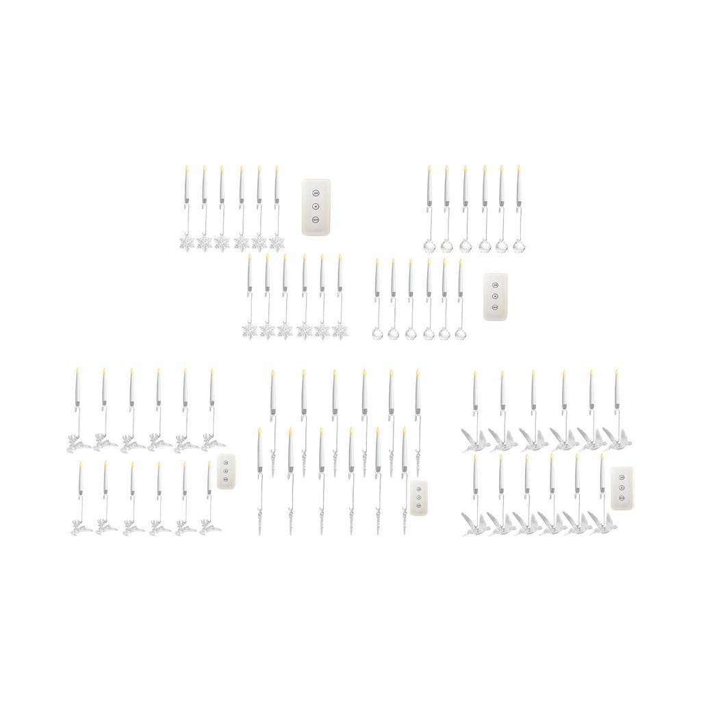 12 Pieces Christmas Tree Candles Decoration LED Candlesticks LED Short Taper Candles for Home Bedroom Halloween Holiday Wedding