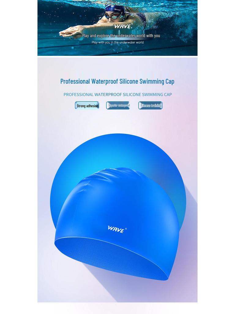 Colorful Silicone Swim Cap for Men & Women – Enlarged, Thickened, Waterproof for Long Hair