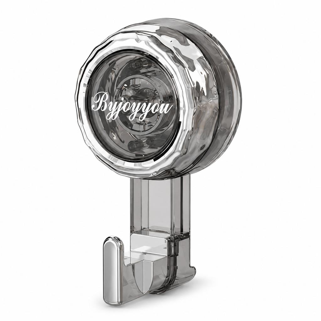 Rotating Vacuum Suction Cup Hook Punch Free Heavy Duty Reusable Wall Hanger for Kitchen Bathroom Door Clothes