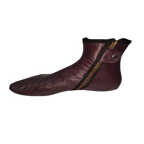 Burgundy Azad Leather Wudu Masa Winter Socks Footwear Khuff Comfortable Sock