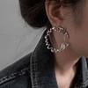 Mode Metall Unregelmäßig Großer Kreis Creolen Für Frauen Übertrieben Silberfarbe Gedreht Persönlichkeit Ohrringe Schmuck