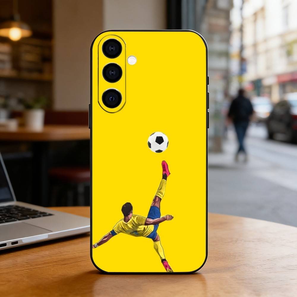 Soccer Legend Art Pattern Soft TPU Phone Case Black Silicone Soft For Samsung Galaxy A73,A72,A71,A70,A53,A52,A51