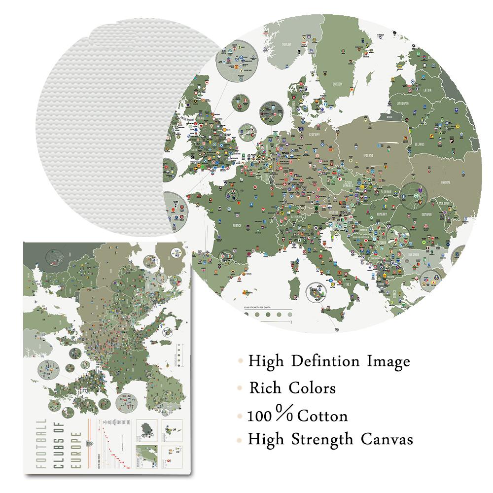 Football Clubs of Europe Poster And Prints Soccer Sport Canvas Painting Room Wall Art Picture Home Decor Cuadros For Living Room