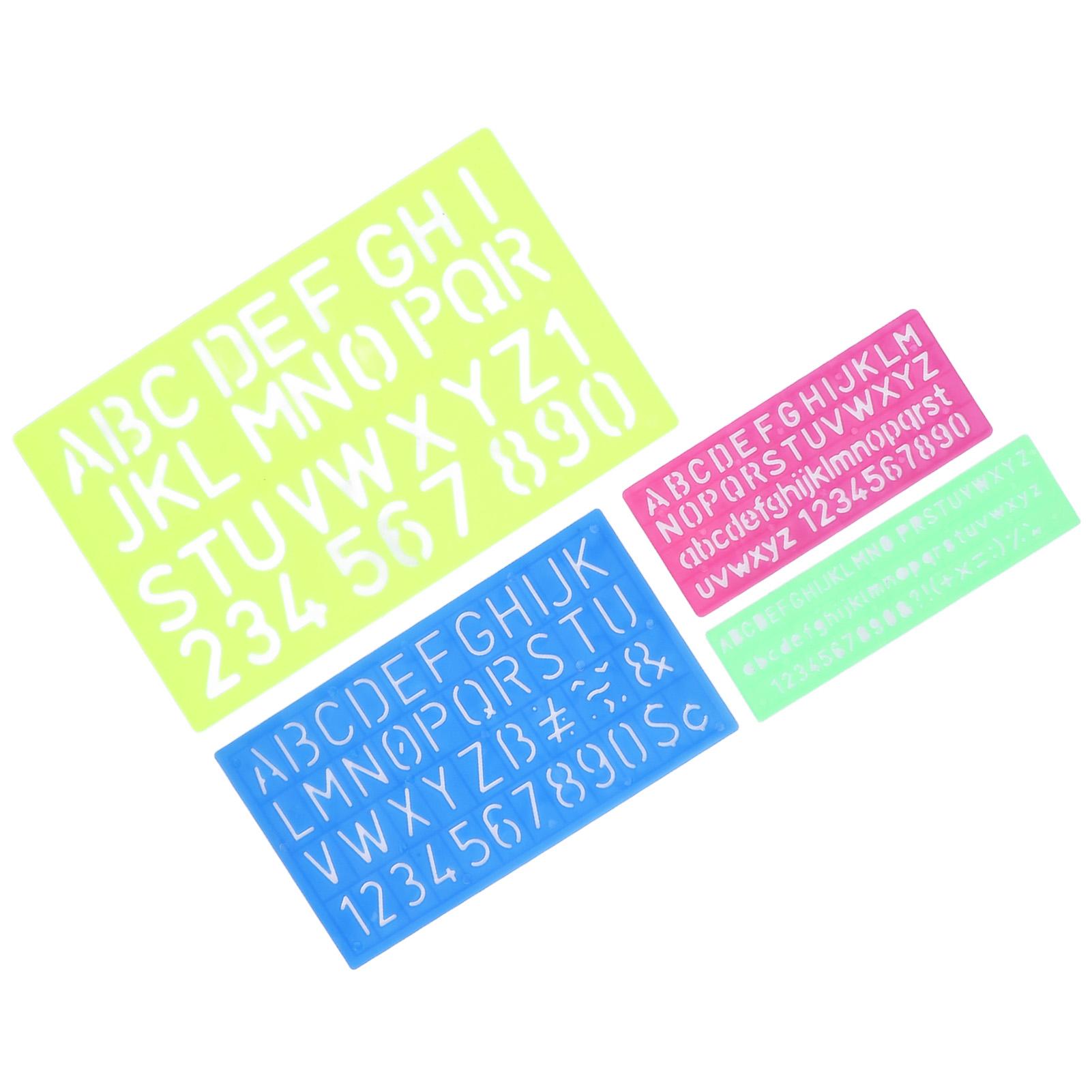 

4 шт. трафареты букв и цифр из пластика, шаблон заглавных строчных букв для обучения