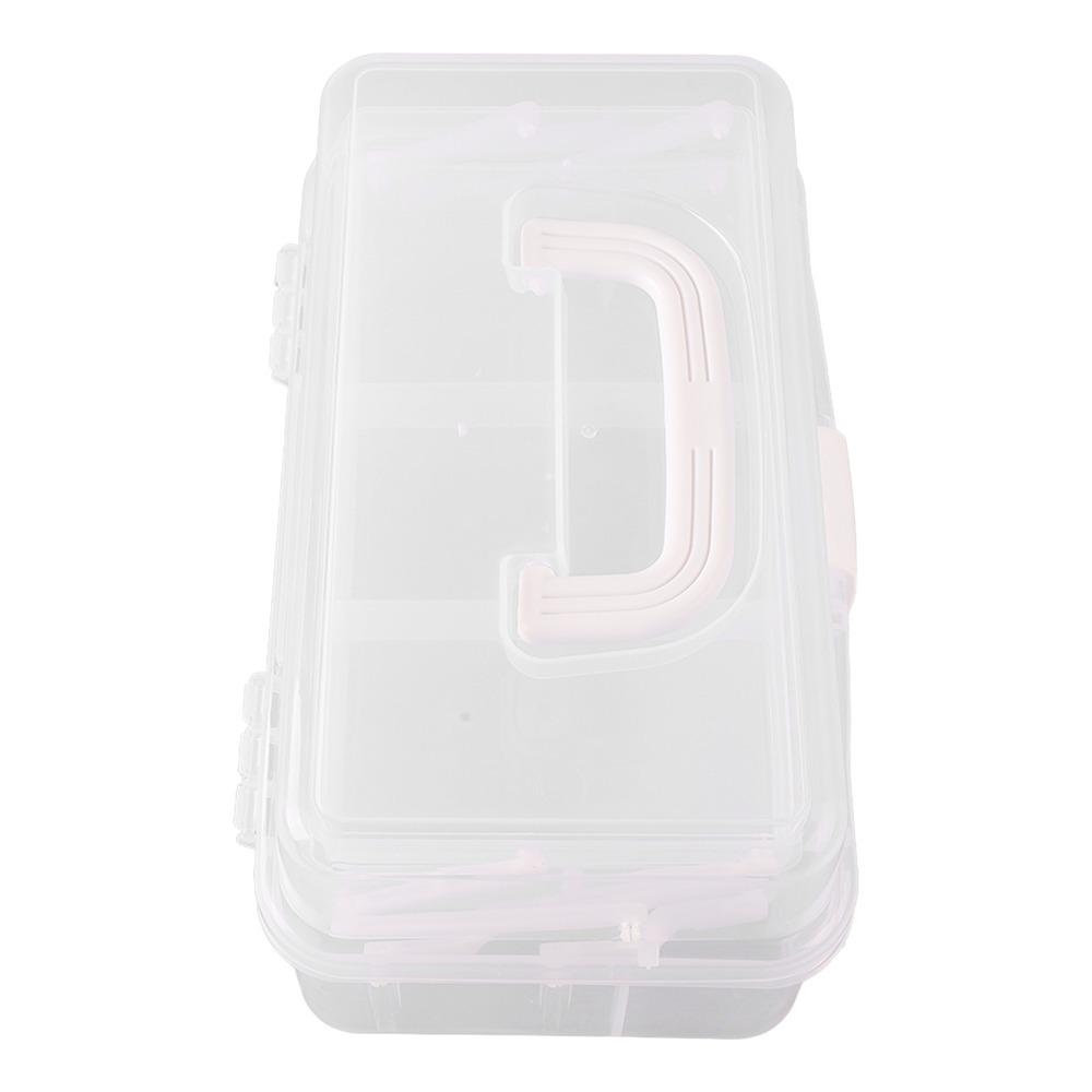 Plastic Folding Tool Box Folding Plastic Storage Box Three Layer Storage Box  For Sewing Supplies
