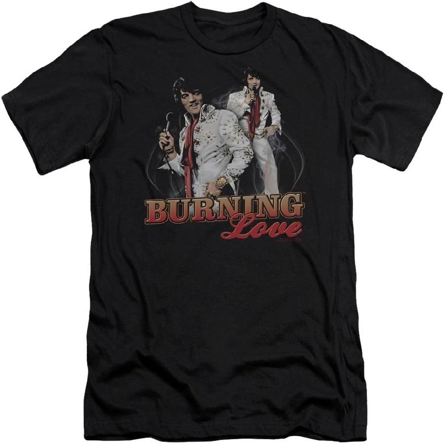 Elvis Presley - Mens Burning Love Premium Slim Fit T-Shirt S чёрный