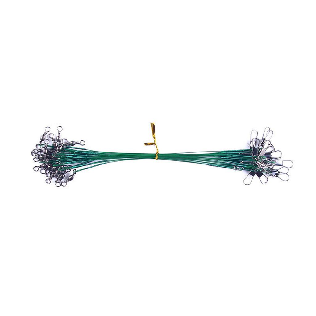 50Pcs 15cm/20cm/25cm High Strength Fishing Wire Leaders Heavy Duty Fishing Stainless Wire Leaders with Swivels and Snaps