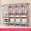 Floor-Standing Multi-Layer Coat and Clothes Rack with Storage Shelves for Dormitory or Home Use