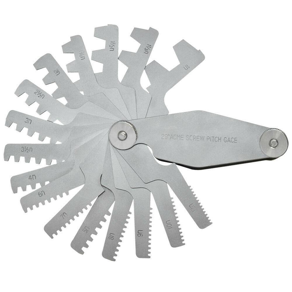 16 Blade ACME Pitch Gauge 29 Degree Angle Thread 1n - 12n