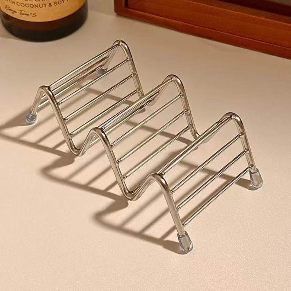 New Self Draining Stainless Steel Soap Rack Multifunctional with Tray Bathroom Storage Rack Multi-scene Soap Dish Bathroom Use