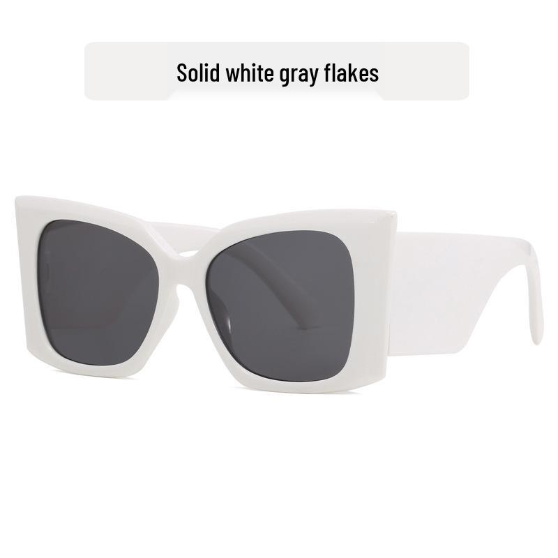 Retro Cat Eye Large Frame Sunglasses for Women – European and American Fashion, High-End Sun Protection, Trendy Street Style