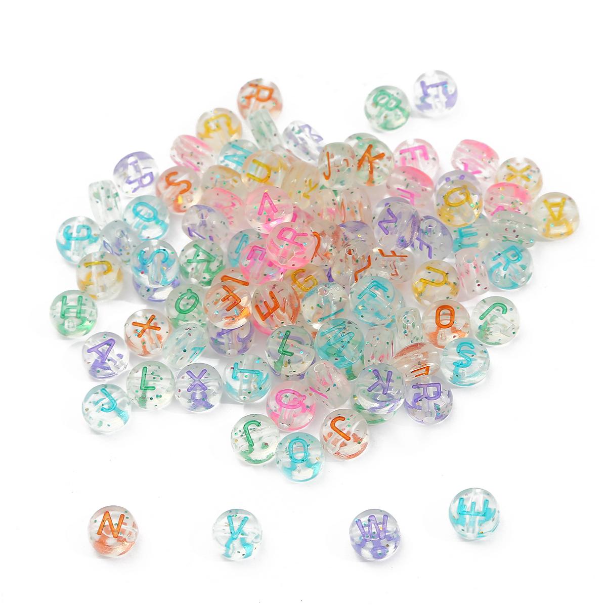 

100 шт. прозрачные бусины с буквами, подвески в виде алфавита, бусины «сделай сам», для браслета, ожерелья, изготовления ювелирных изделий