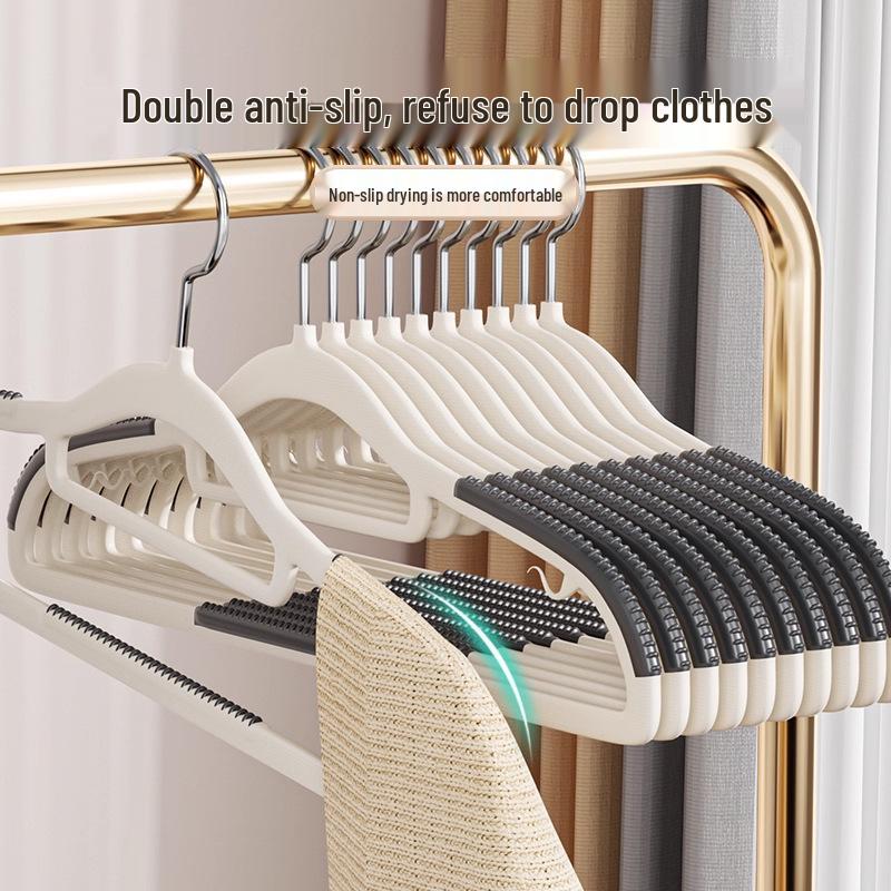 5-Pack Non-Slip Anti-Deform Shoulder Hangers: Seamless Thickened Clothes Rack & Closet Storage Solution