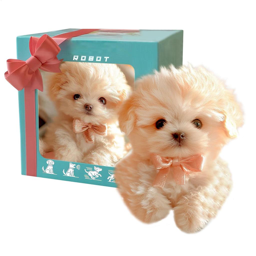 2025 Electric Simulation Puppy Plush Toys Interactive Dog Robot Walking Barking Tail Wagging Toy for Kids Birthday Xmas Gift