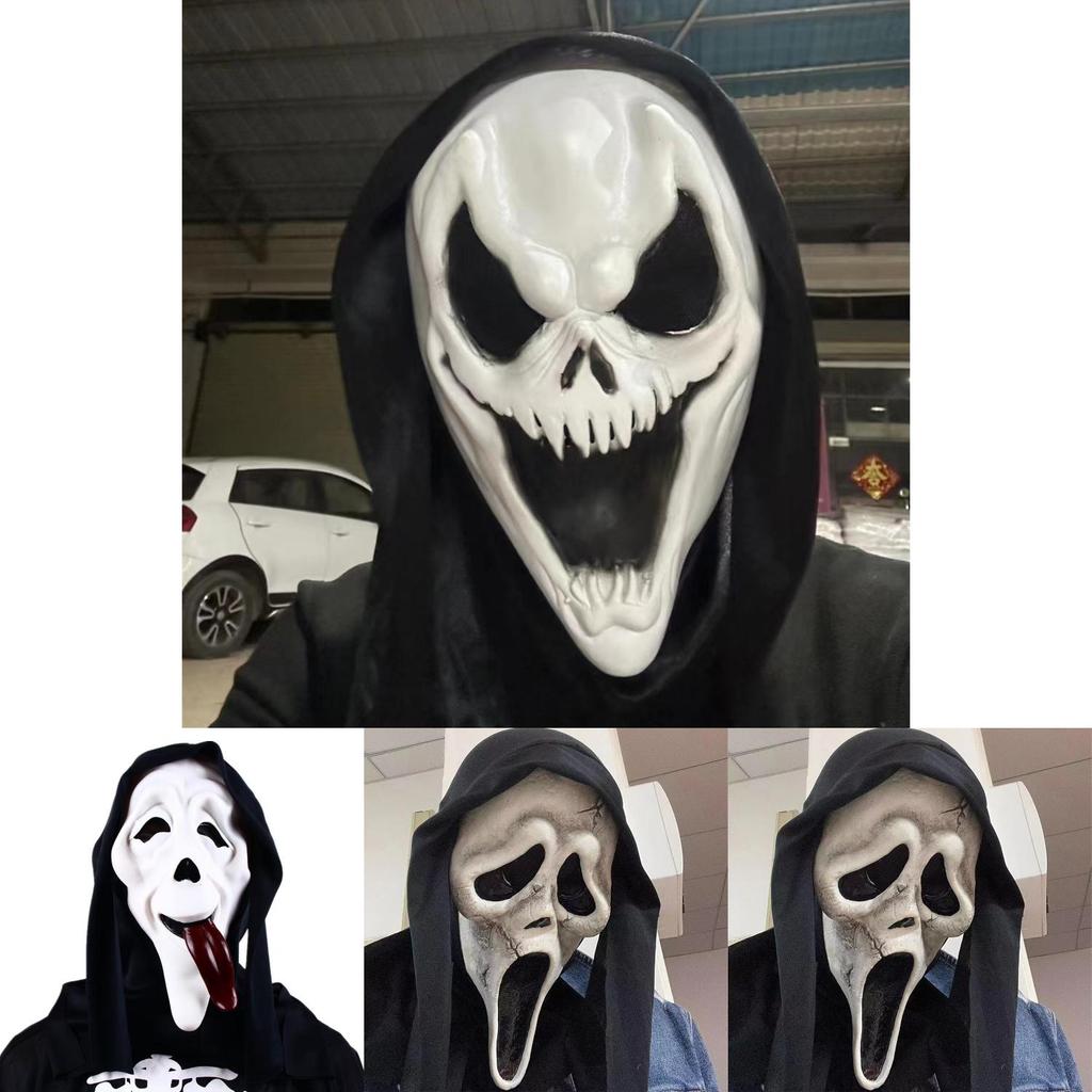 Scream Geest Latex Masker Met Scheuren Voor Horrorfeest En Halloween Cosplay Gebruik