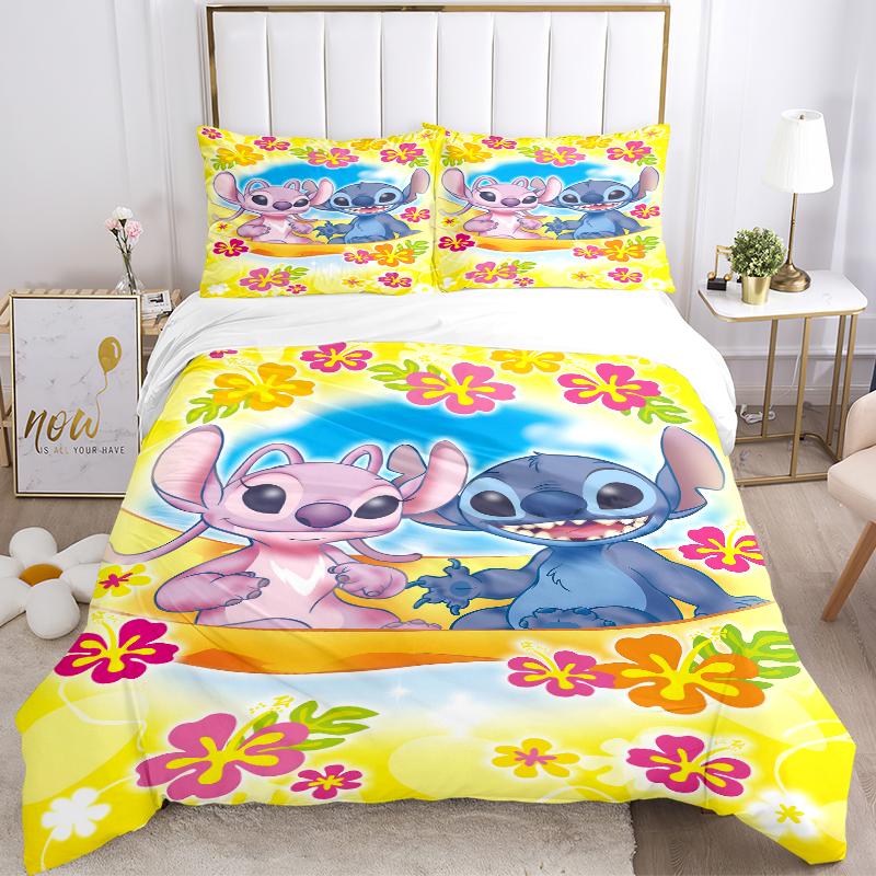 3Pcs Lilo Stitch Adventure Bedding Sets For All Sizes New 3D Printed Bed Cover Comforter Duvet Cover Pillowcase Bedroom Decoration