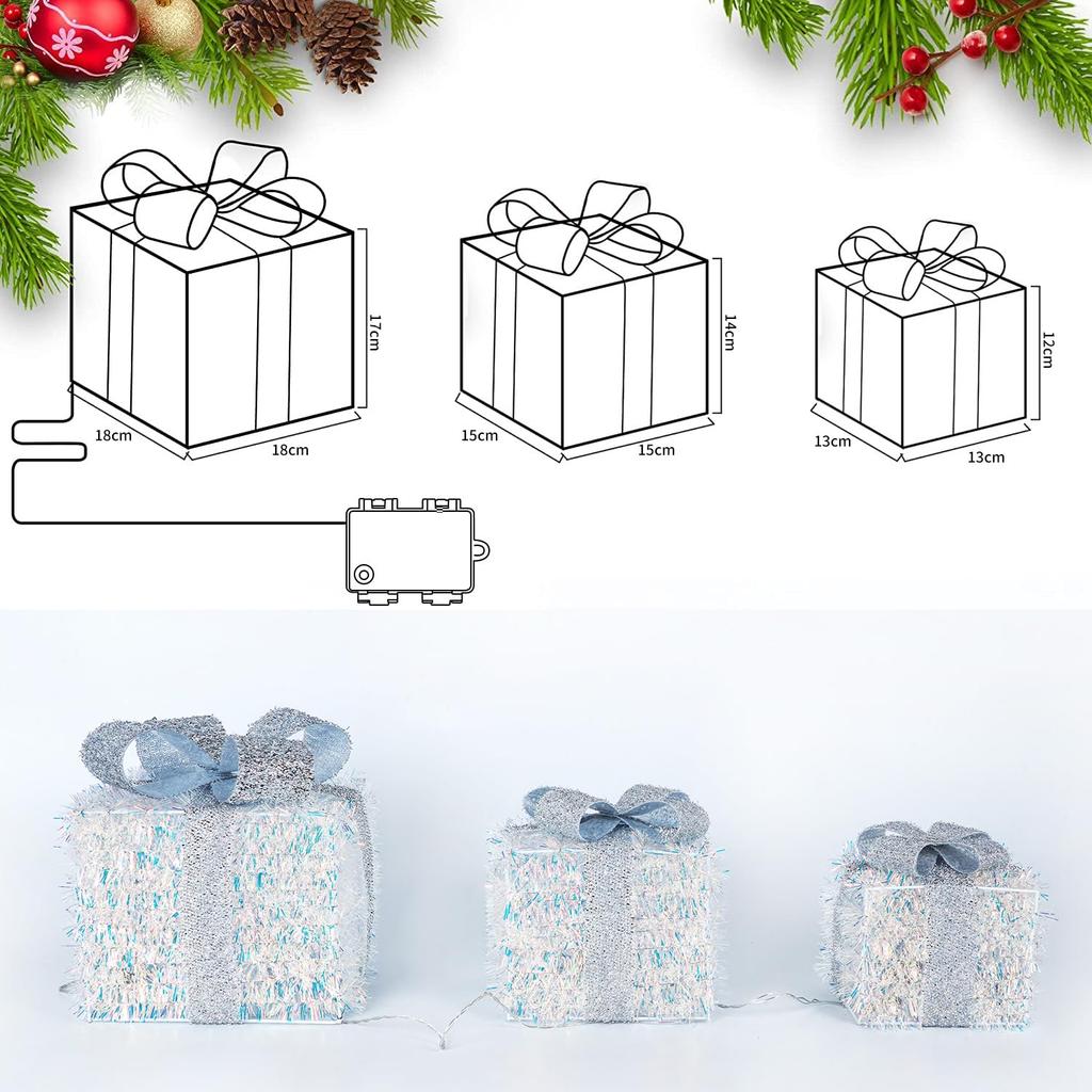 MORGEN SKY Christmas Decoration Gift Box Set of LED String Lights for Indoor and Outdoor Mini Bulb Fairy Box Christmas Decorative Timer SXL05 3, Use,
