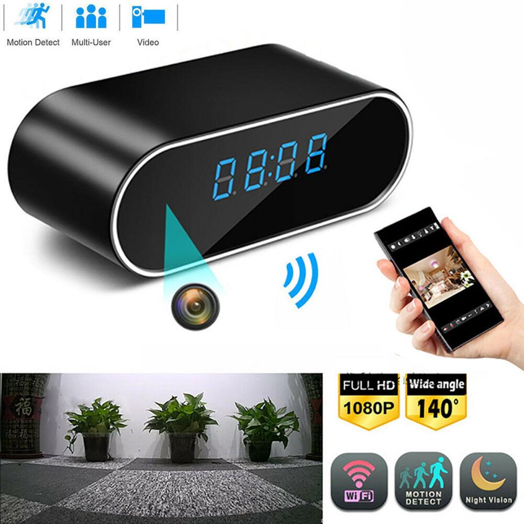 PDTO Alarm Clock Hidden Camera WIFI HD 1080P Mini Night Vision Nanny
