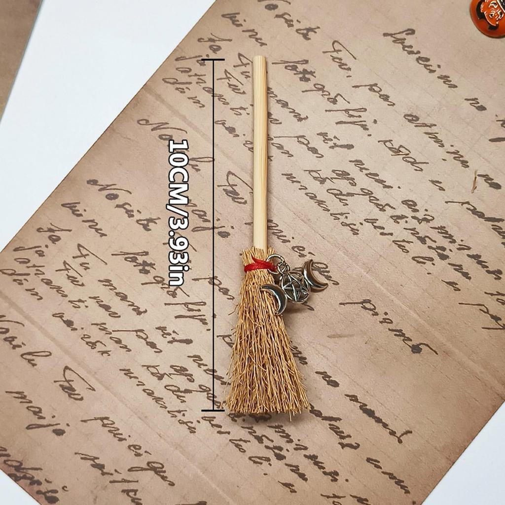 9Pcs Halloween Witch Mini Broom Car Pendant Pumpkin Spider Ghost Festival Party DIY Happy Halloween Day Gift