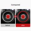 Glossy Red Carbon Fiber Car Front Steering Wheel Sticker For Fiat 500 20 21 22