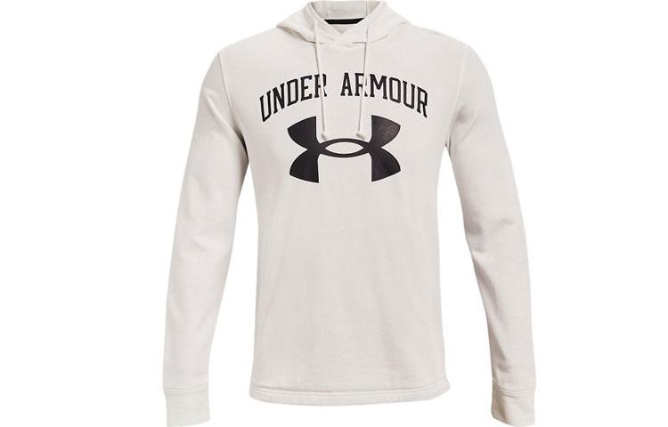 Under Armour Rival Sweatshirts Men s White Hooded Moderate Regular 1361559-112 XXL