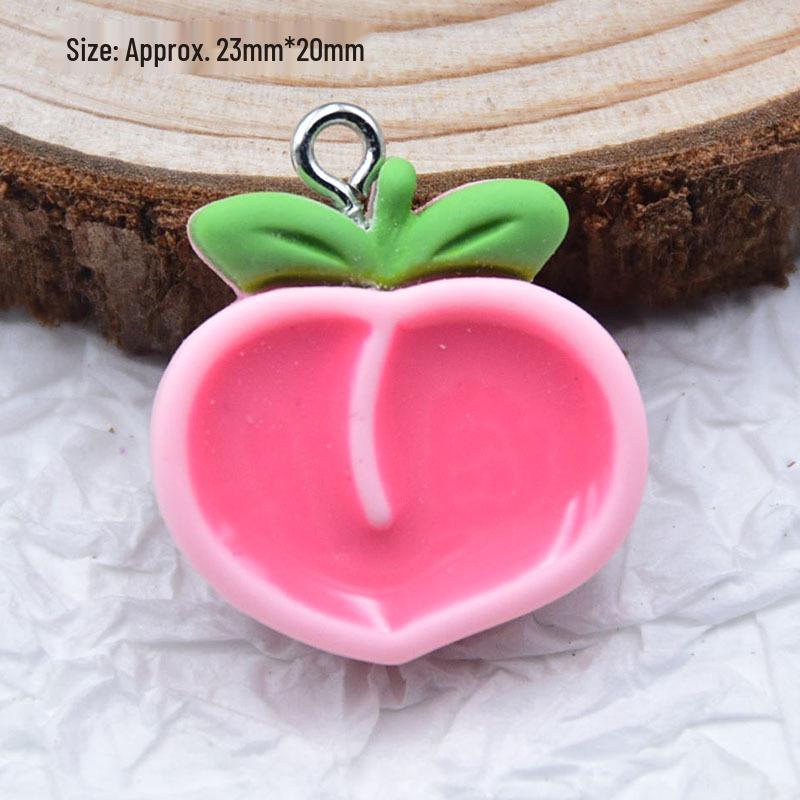 Colorful Resin Drip Cartoon Bear Ice Cream Pendant - Cute Fruit Jewelry Accessory for DIY