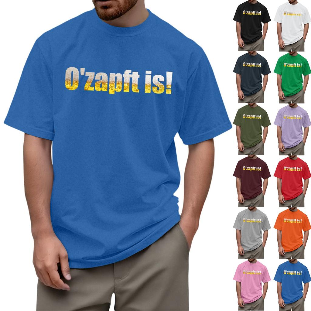 Herre Rundhals Casual Trykket Kortermet T-skjorte Topp