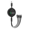 Car Phone Charger Fast Wire Charging Cable Three-head Data Cable For Skoda Rapid Scala Kodiaq Fabia Kamiq Karoq Octavia 3 2 VII WD8