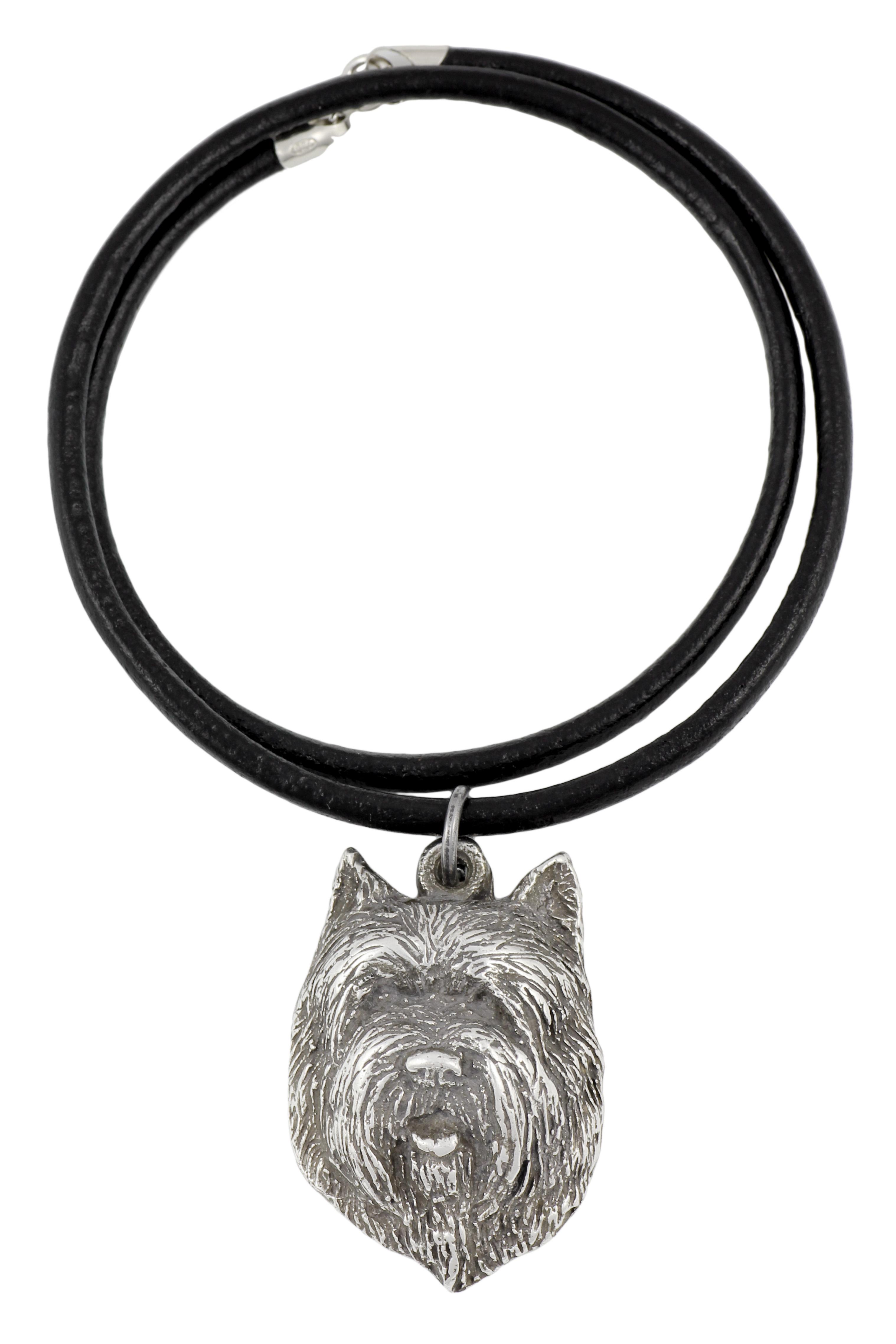 

Cairn Terrier II - Necklace with dog, silver-plated pendant for dog fan, unique jewelry by Art-Dog brand срібний