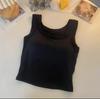 Women's Wide-Shoulder Square-Neck Camisole with Built-In Bra - Versatile Innerwear/Outerwear