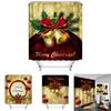 Elegantes Weihnachts-Duschvorhang- und Toilettenmatten-Set für atemberaubende festliche Heimdekoration