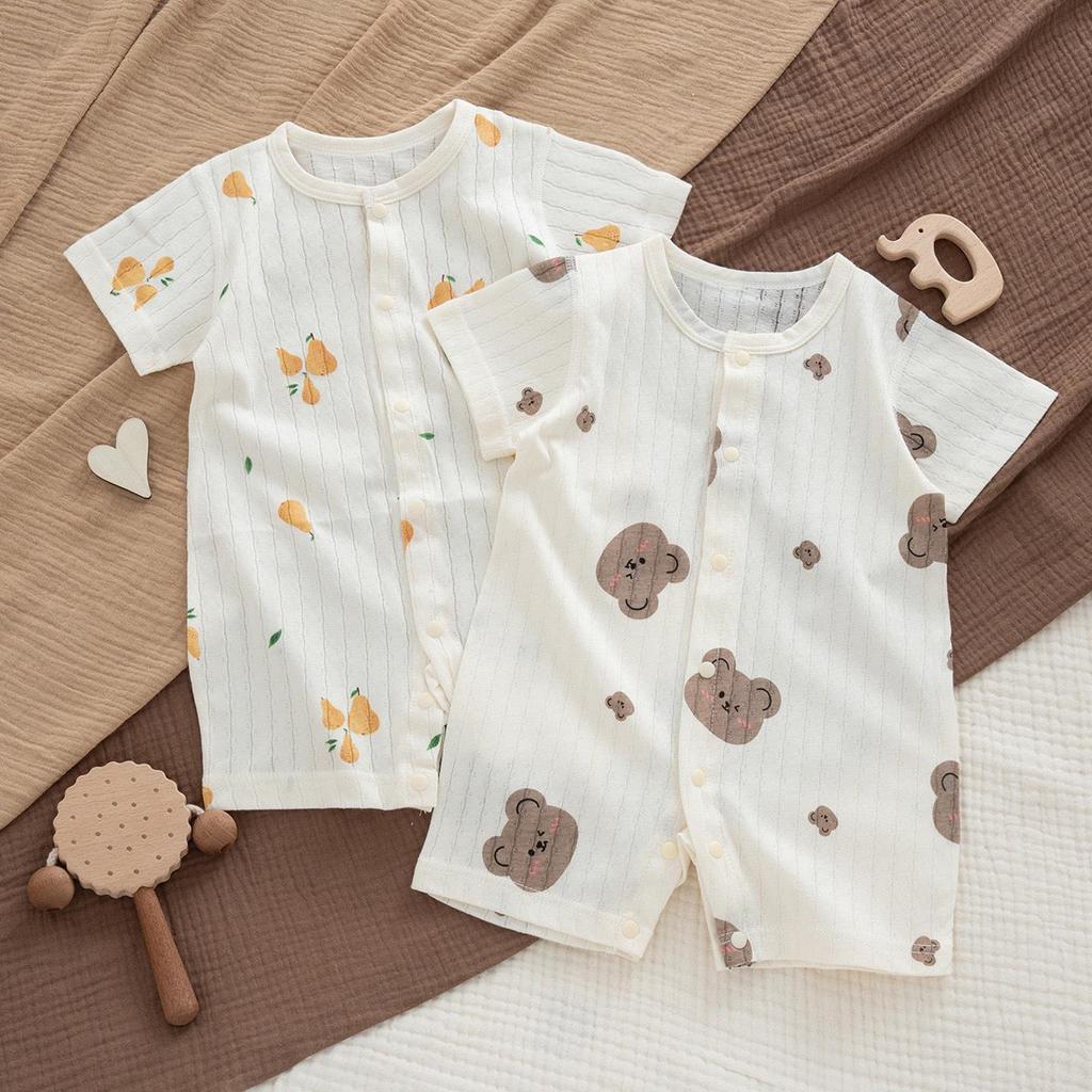 Newborn Ultra-Thin Cotton Short-Sleeved Jumpsuit for Summer