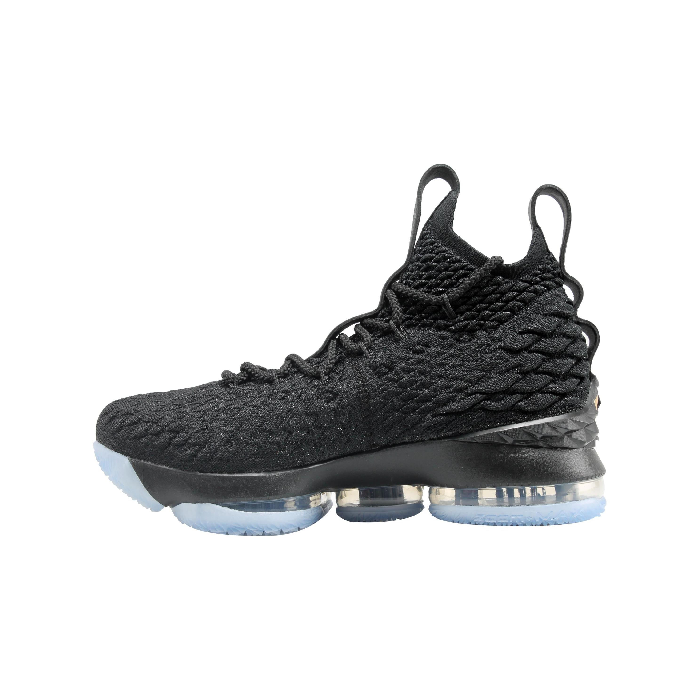 

New Nike LeBron 15 Black Metallic Gold GS 922811-006 36