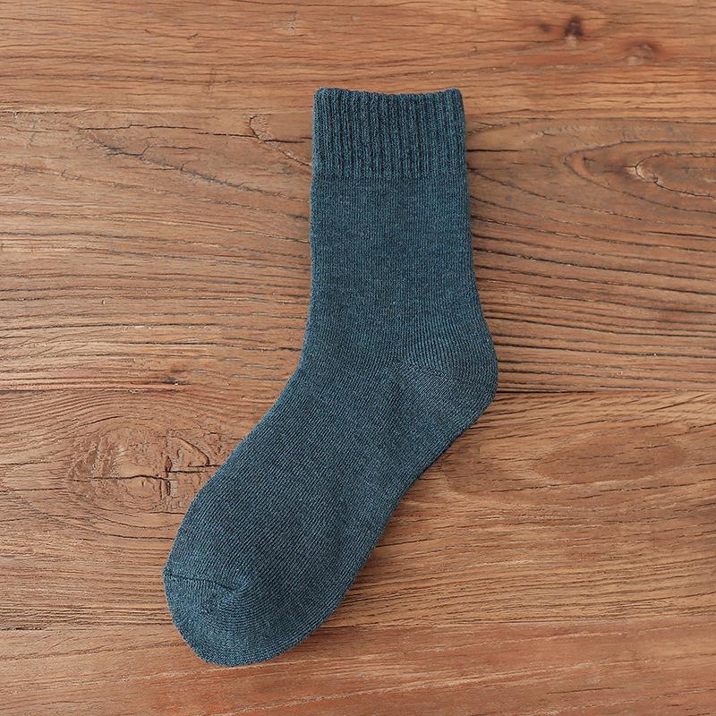 Women's Mid-Calf Autumn/Winter Cotton Socks & Men's Thick Fleece-Lined Warm Terry Over-the-Knee Socks