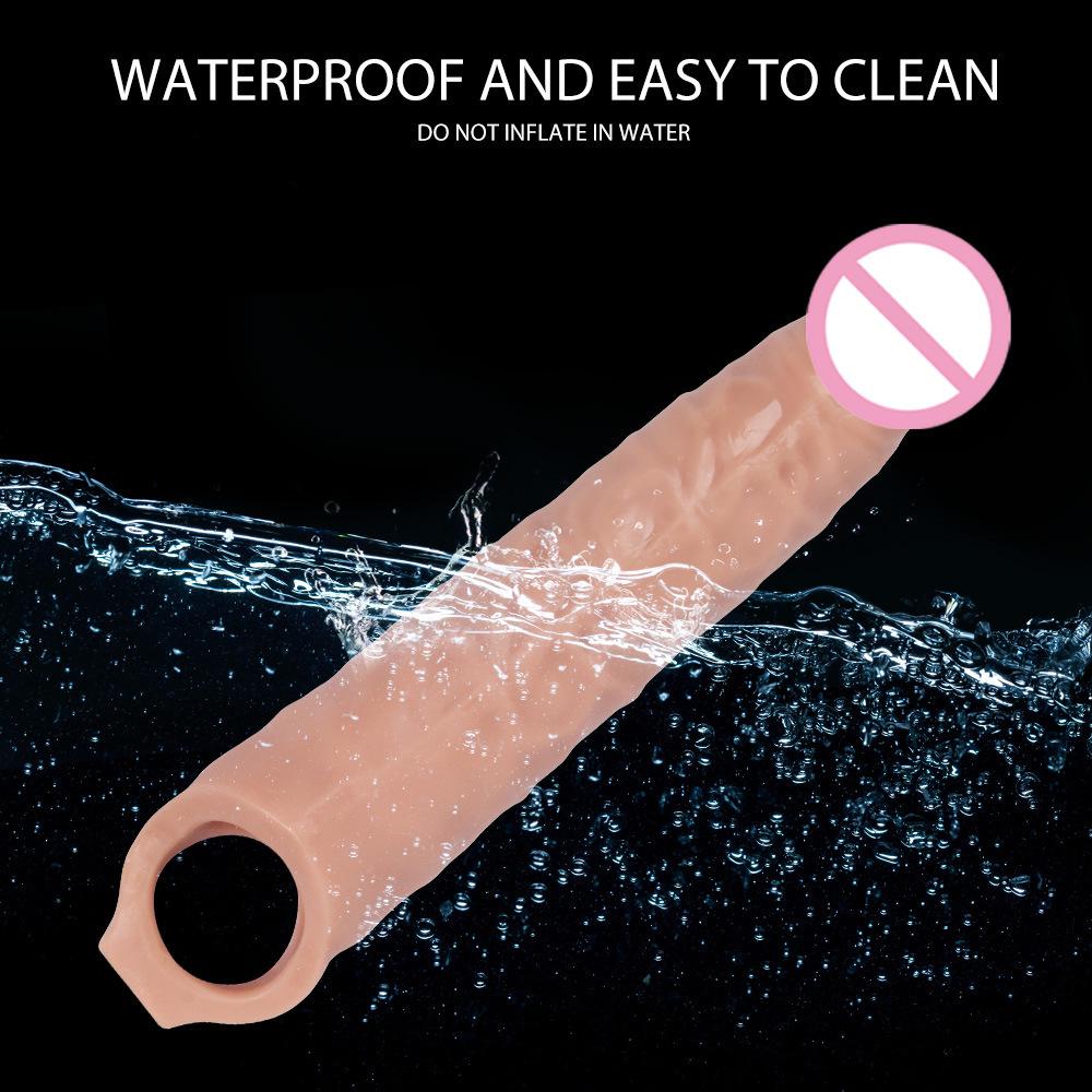 28cm Super Size Manicotto Pene Grande Estensore Pene 6cm Allargamento Pene Preservativo Riutilizzabile Giocattoli Sessuali per Uomini Ritarda Eiaculazione