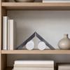 Abstract Geometric Sculptural Ornament Versatile Stone and Metal Tabletop Decor