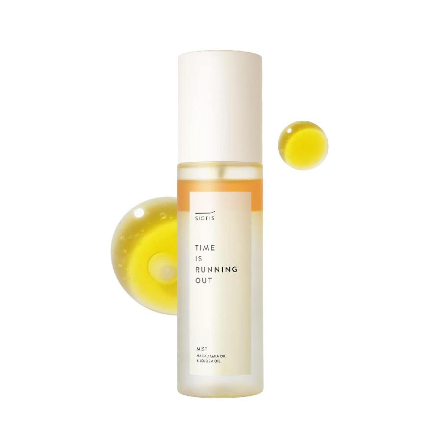 sioris Time Is Running Out Мист 100 мл, Органический и веганский мист для лица для чувствительной кожи, Масло жожоба для удержания влаги, Обогащенная цитрусовая вода Out Mist 100ml