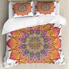 Mandala Duvet Cover Set Boho Style Ethnic Colorful Spring Garden Themed Multicolor Polyester Bedding Set Double Queen King Size