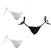 ONE LIMITATION Floral Print Ribbon PTS041S3 of Thongs, 3-Piece Set, Women's Panties, Pants, Underwear, (Set 3, Medium)