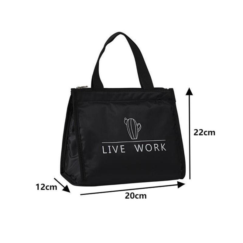 Simple Style Heart Pattern Insulated Lunch Bag Durable Bento Pouch Thermal Insulated Lunch Box Tote Cooler Bag Lunch Container Cactus Small