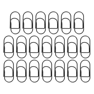 20Pcs Fancy Paperclips Large Black Plastic Covered Wire Multi Purpose Cute Paper Clips for Home