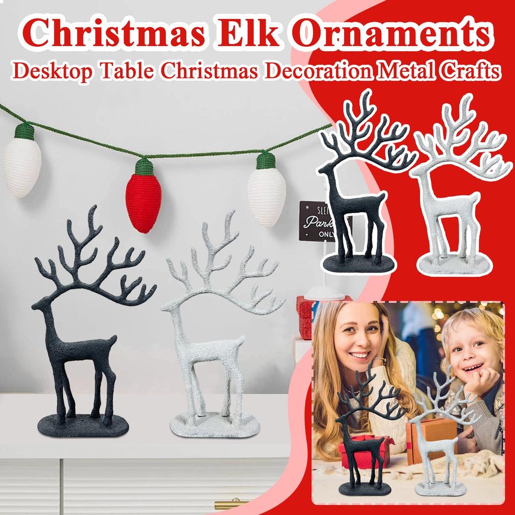 Christmas Elk Ornaments Desktop Table Christmas Decoration Metal Crafts