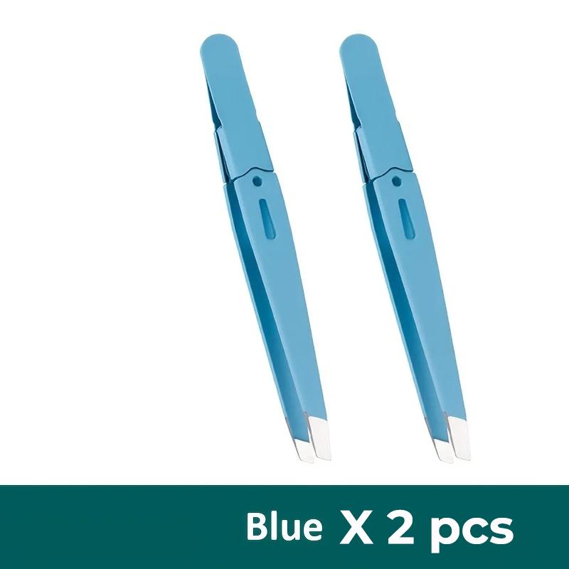 Xiaomi Stainless Steel Eyebrow Tweezers Hollow Colored Tweezers Multi-purpose Slanted Mouth Tweezers Beard Removal Eyebrow Clip