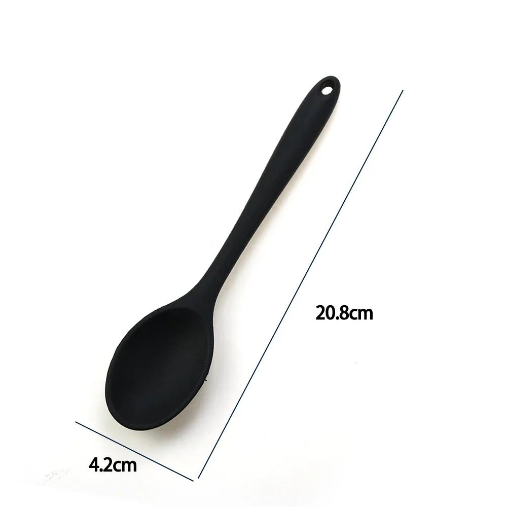 

Kitchen Mixing Spoon Ceramics & Pottery Silicone Spoons Mini Ladle Cooking Stainless Steel Spoons Nonstick Kitchenware Flatware 20.8x4.2cm