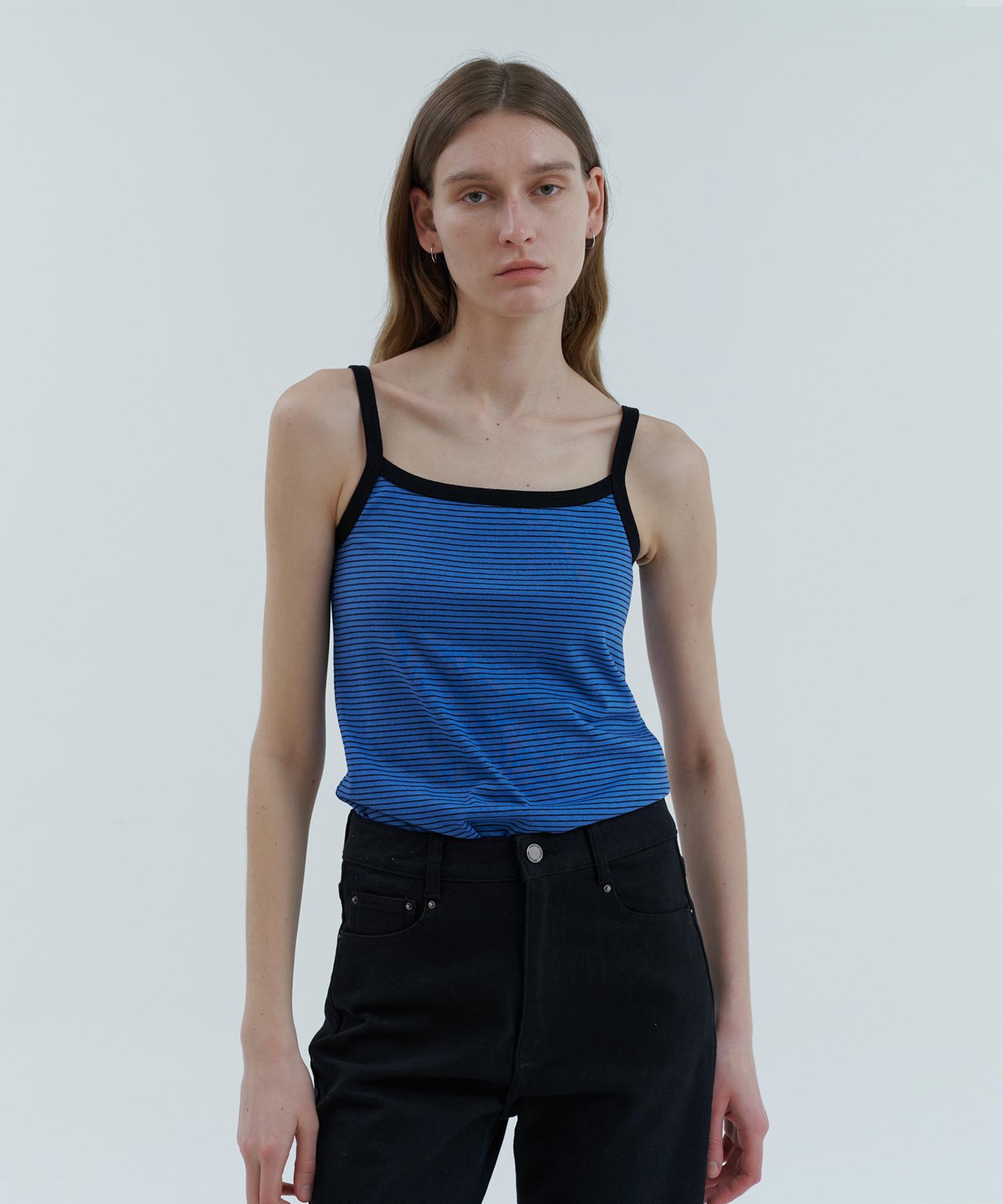 Step Around Cotton Sleeveless Top_Blue S