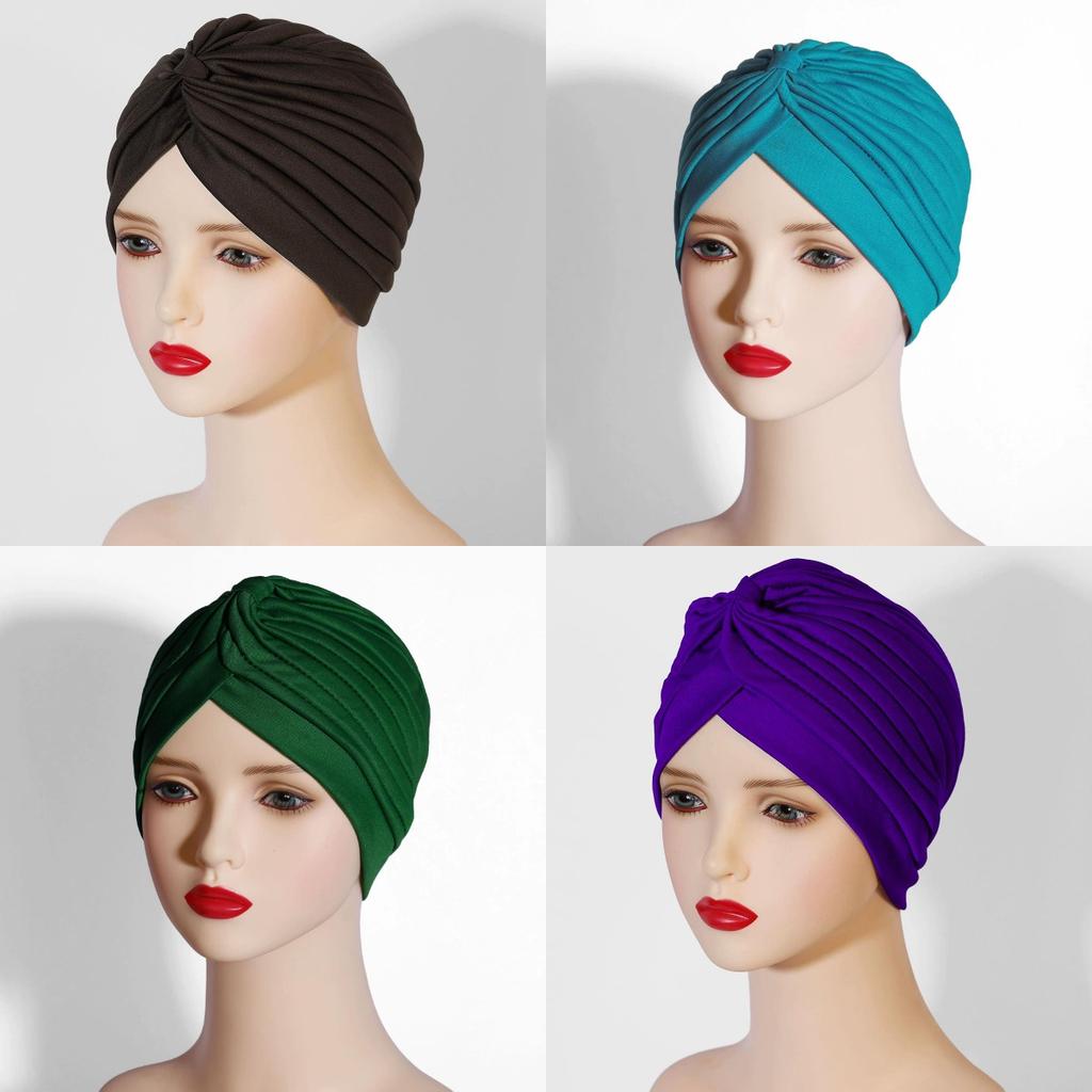 Women's Stretchy Pull- Turban Hat Soft Headwrap for Casual Daily Wear