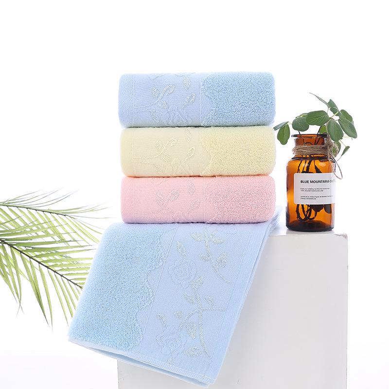 Solid Color Rose Cotton Face Towel - Absorbent, Personalized Logo, Individually Packaged Gift