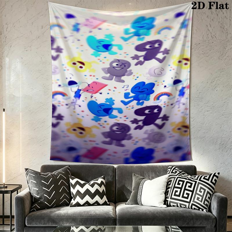 BFDI Game Wall Tapestry Aesthetic Wall Hanging Printed Fabric Blanket Decorative Tapestries for Bedroom Living Room Home Decor
