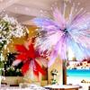 Yousheng Colorful Faux Pampas Grass Fluffy Artificial Bulrush Fake Tall Reed Stems Vase Filler for Living Room Wedding Boho Floral
